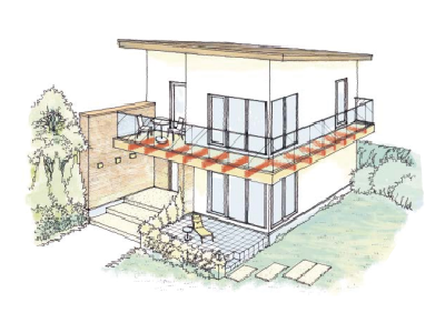 片持ち梁によるバルコニーのイメージ