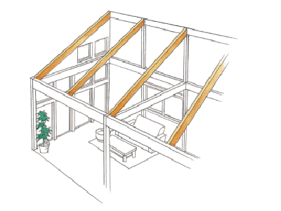 登り梁のイメージ