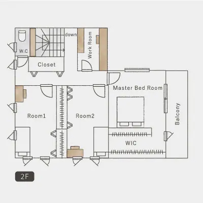 モデルハウス間取り図2階