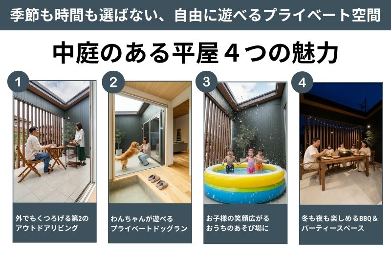 平屋住宅中庭４つの魅力