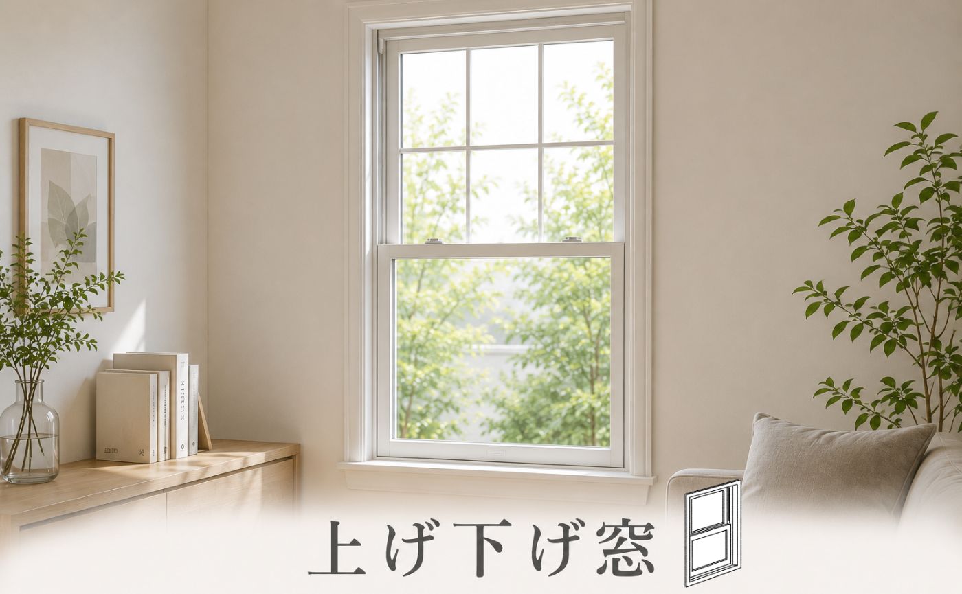 上下にスライドする窓