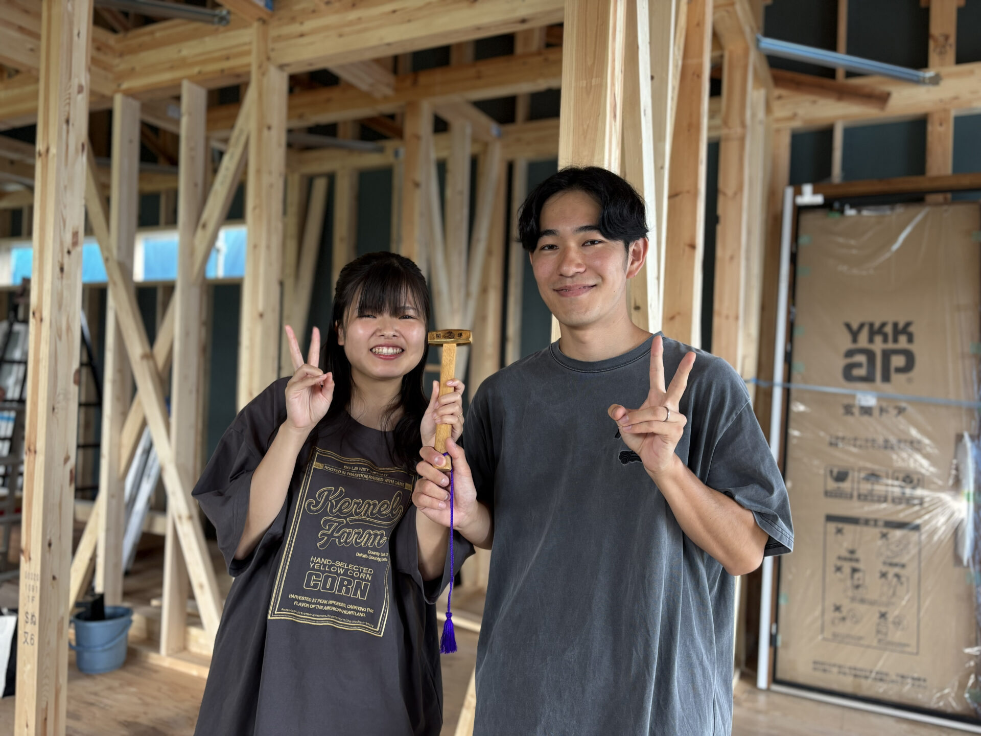 【上棟手形式】お客様にご協力いただき上棟手形式を行いました